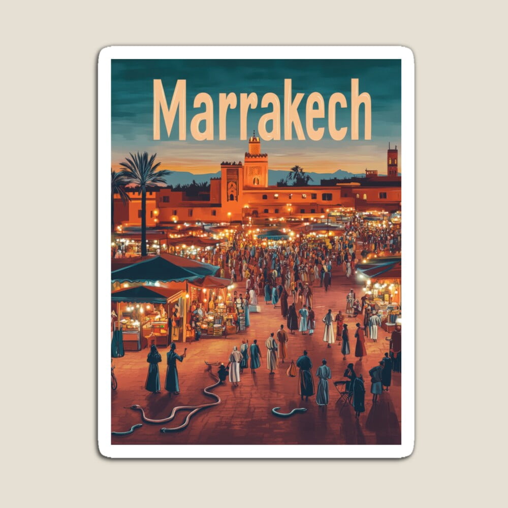 Marrakech Sticker DOPASTICKER Experience The Enchanting Atmosphere Of Marrakechs Bustling ...