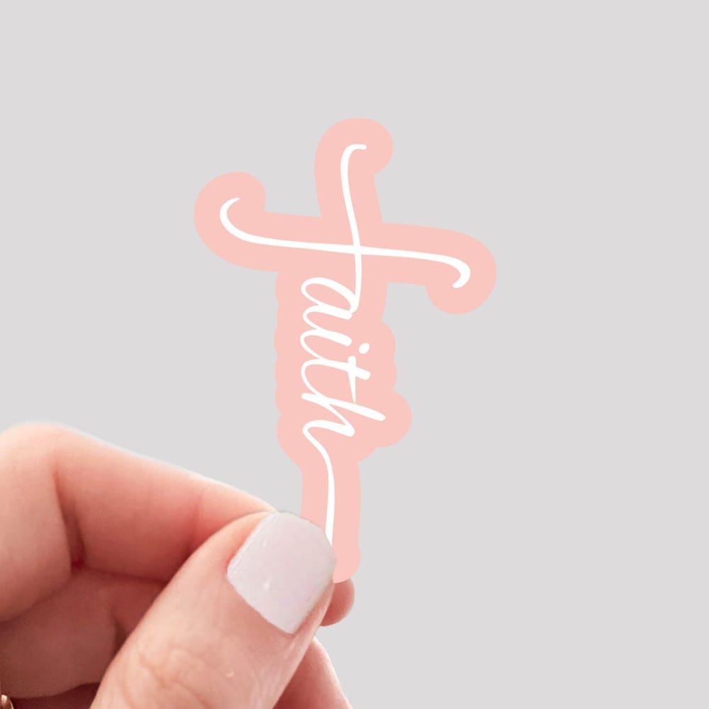 DOPASTICKER Faith Cross Sticker, Christian Faith Sticker, Cross Sticker ...