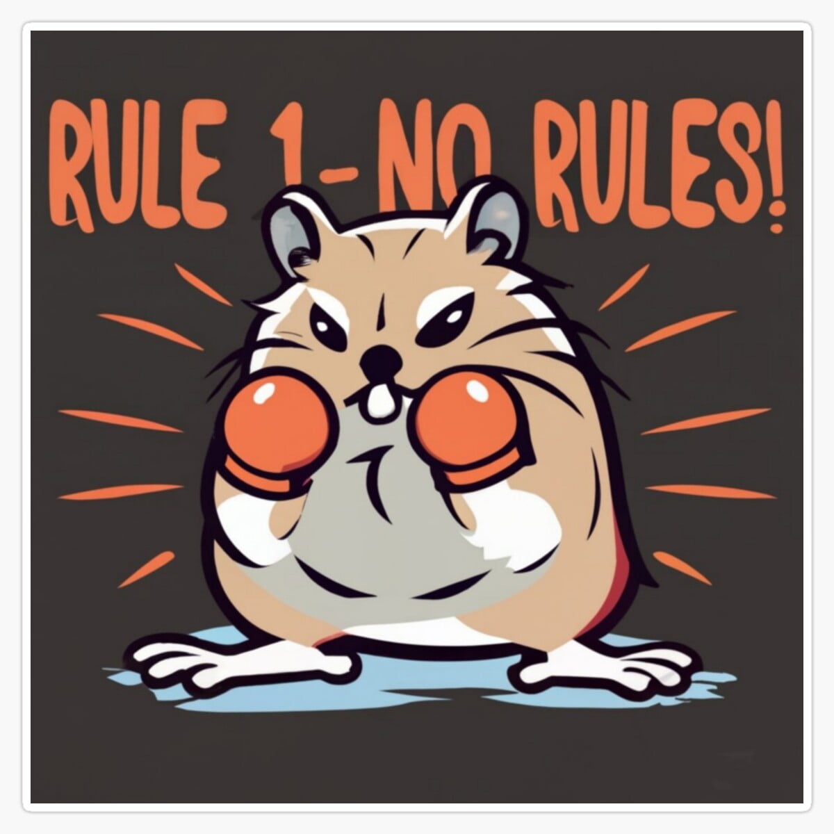 DOPASTICKER Fighting Hamster Sticker, Phone Sticker Water Bottle ...