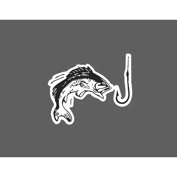 DOPASTICKER Fish Chasing Hook Sticker Wildlife Fishing Sticker Phone ...