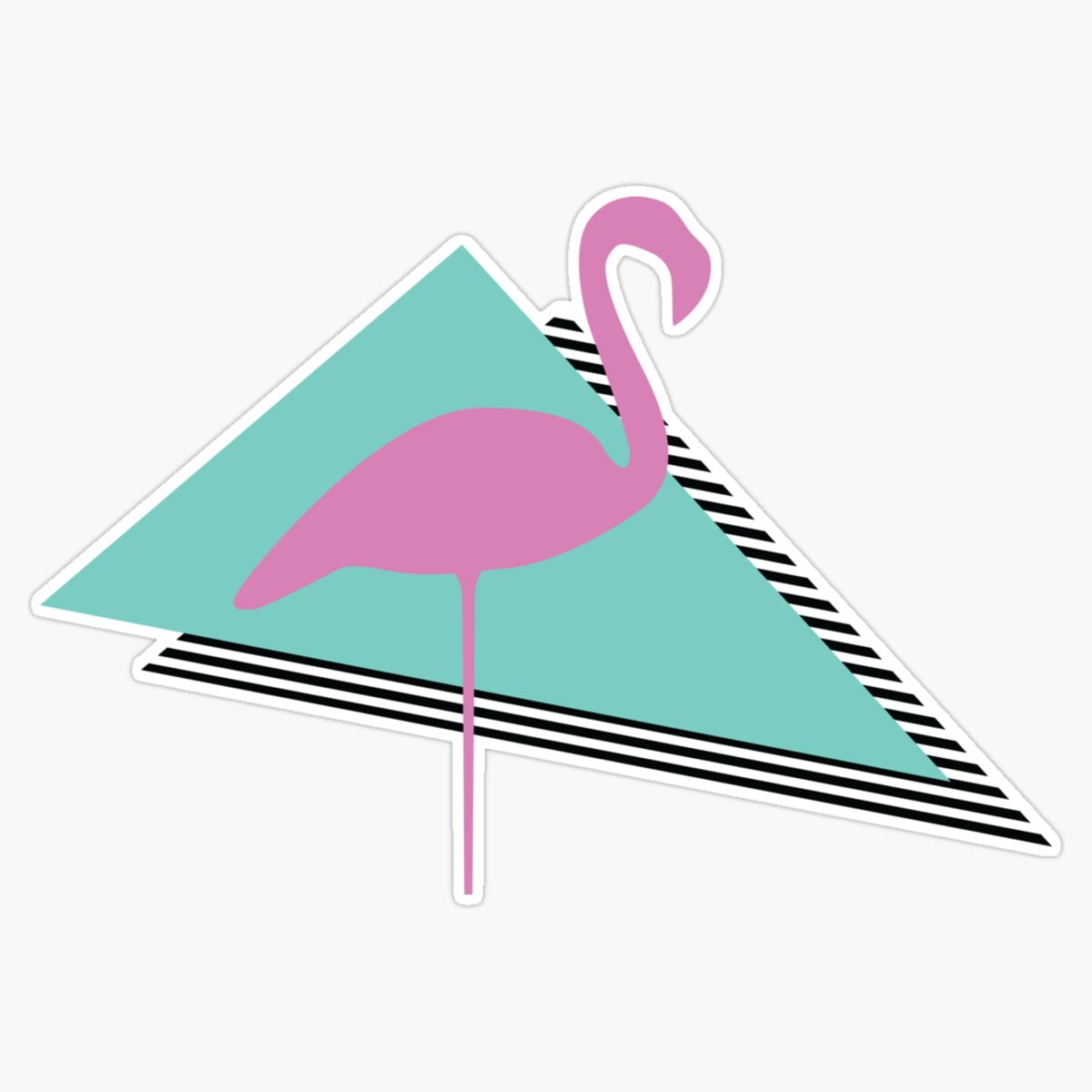 DOPASTICKER Flamingo Triangle Sticker, Phone Sticker Car Stickers ...