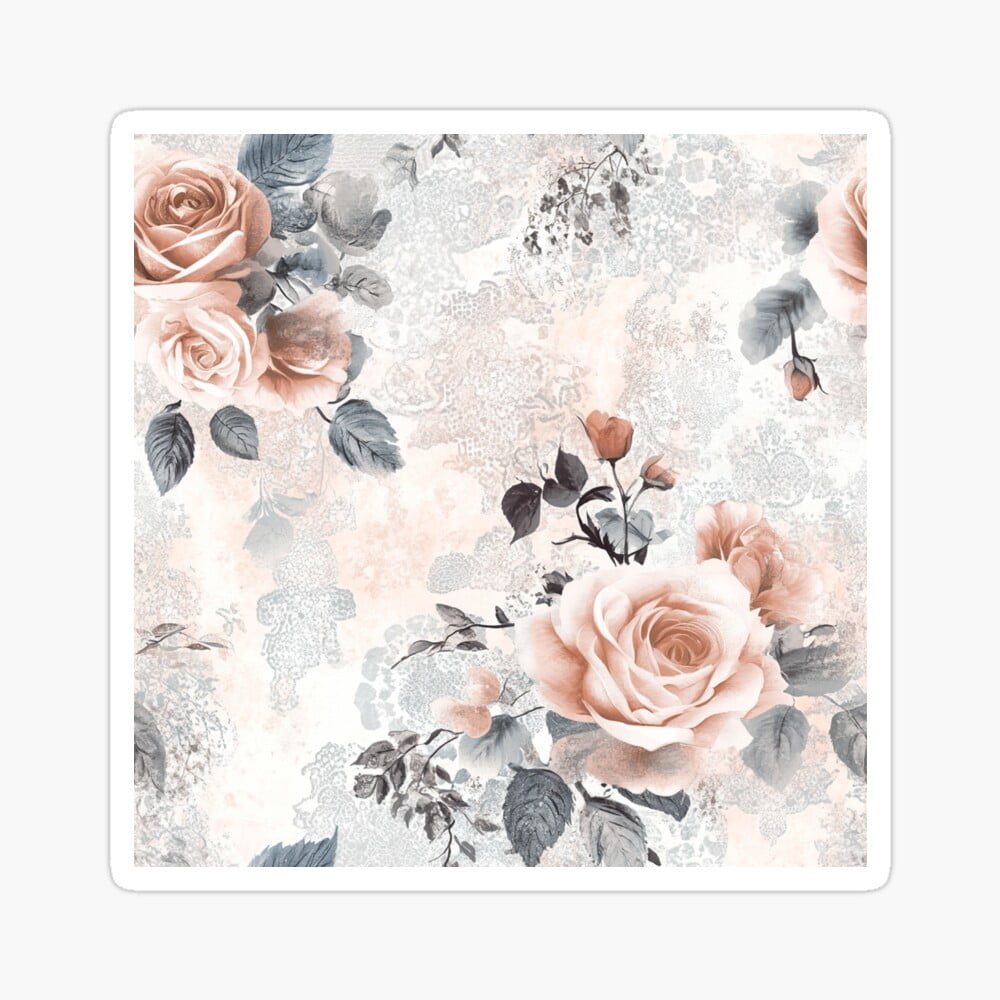DOPASTICKER Floral Awakening In Pastel Tones Glossy Sticker Decorative ...