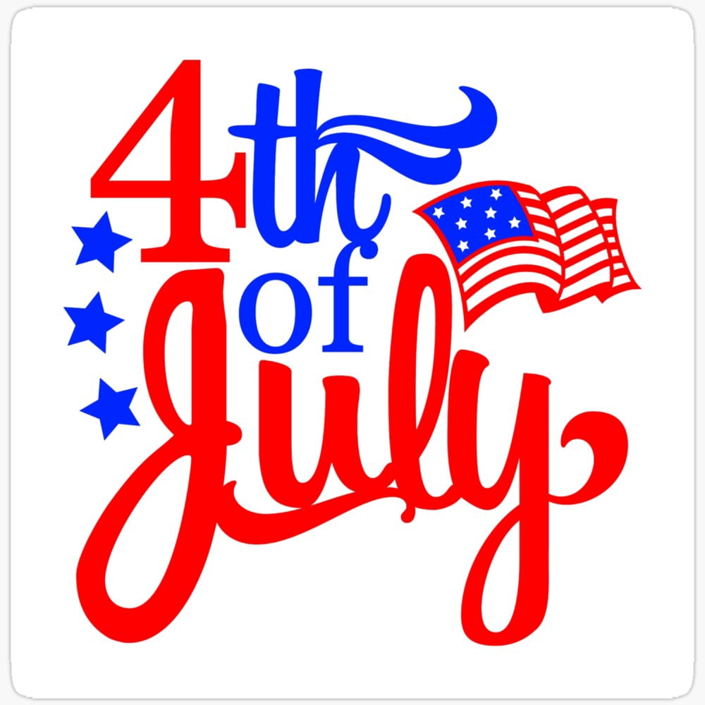 DOPASTICKER Fourth Of July 2 Sticker Fourth Of July Sticker, Memorial ...
