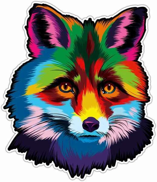 Sticker Abstrack DOPASTICKER Fox Abstract Animal Forest Wildlife Car Window Sticker ...