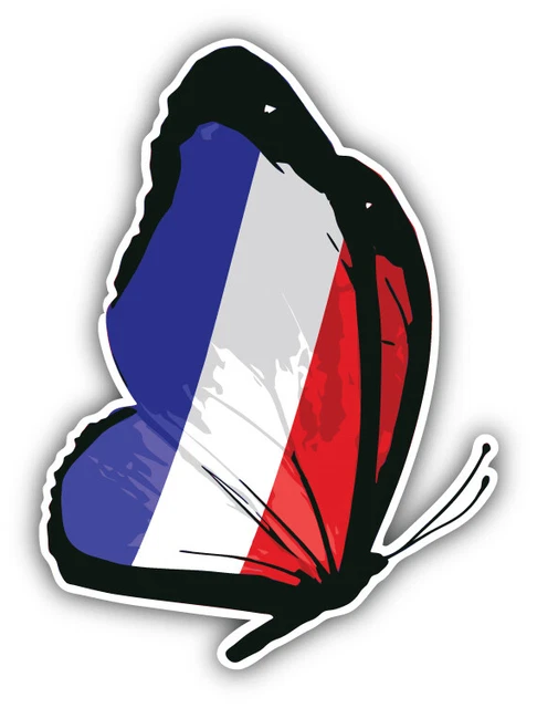 DOPASTICKER France Flag Butterfly Sticker Decal Phone Decal Water ...