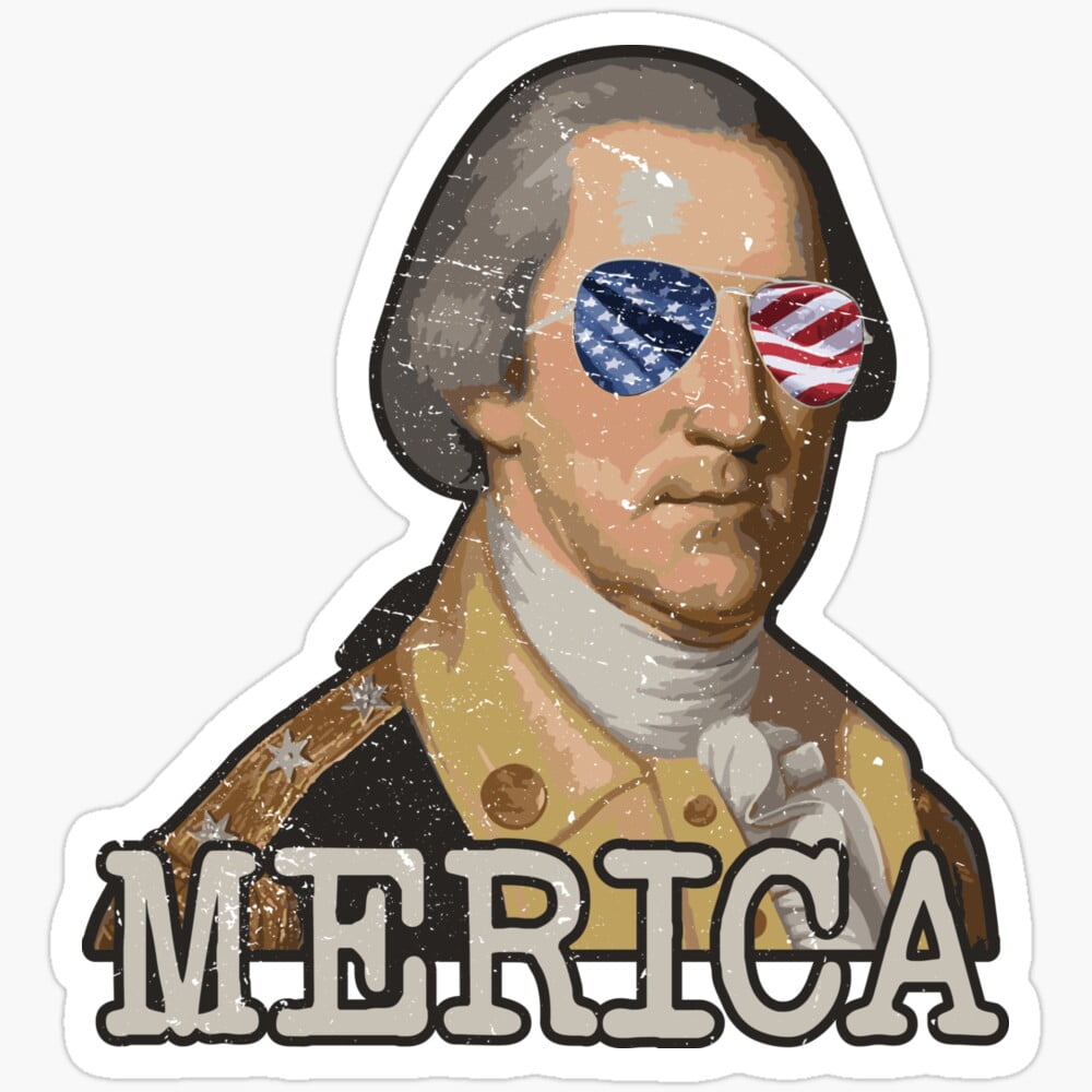 DOPASTICKER George Washington Merica July 4Th T Sticker Independence ...
