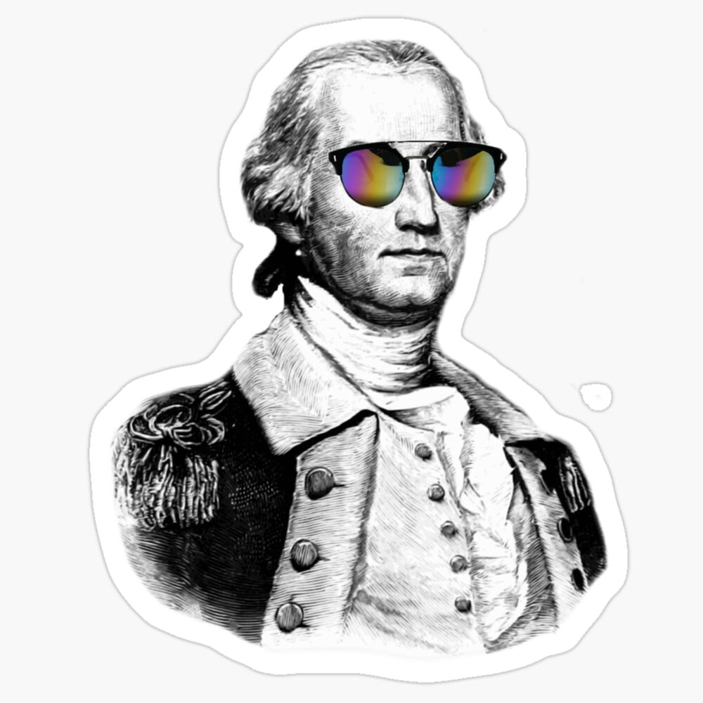 DOPASTICKER George Washington In Shades Sticker Fourth Of July Sticker ...
