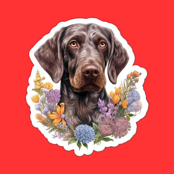DOPASTICKER German Wirehaired Pointer Sticker, Wirehaired Dog ...