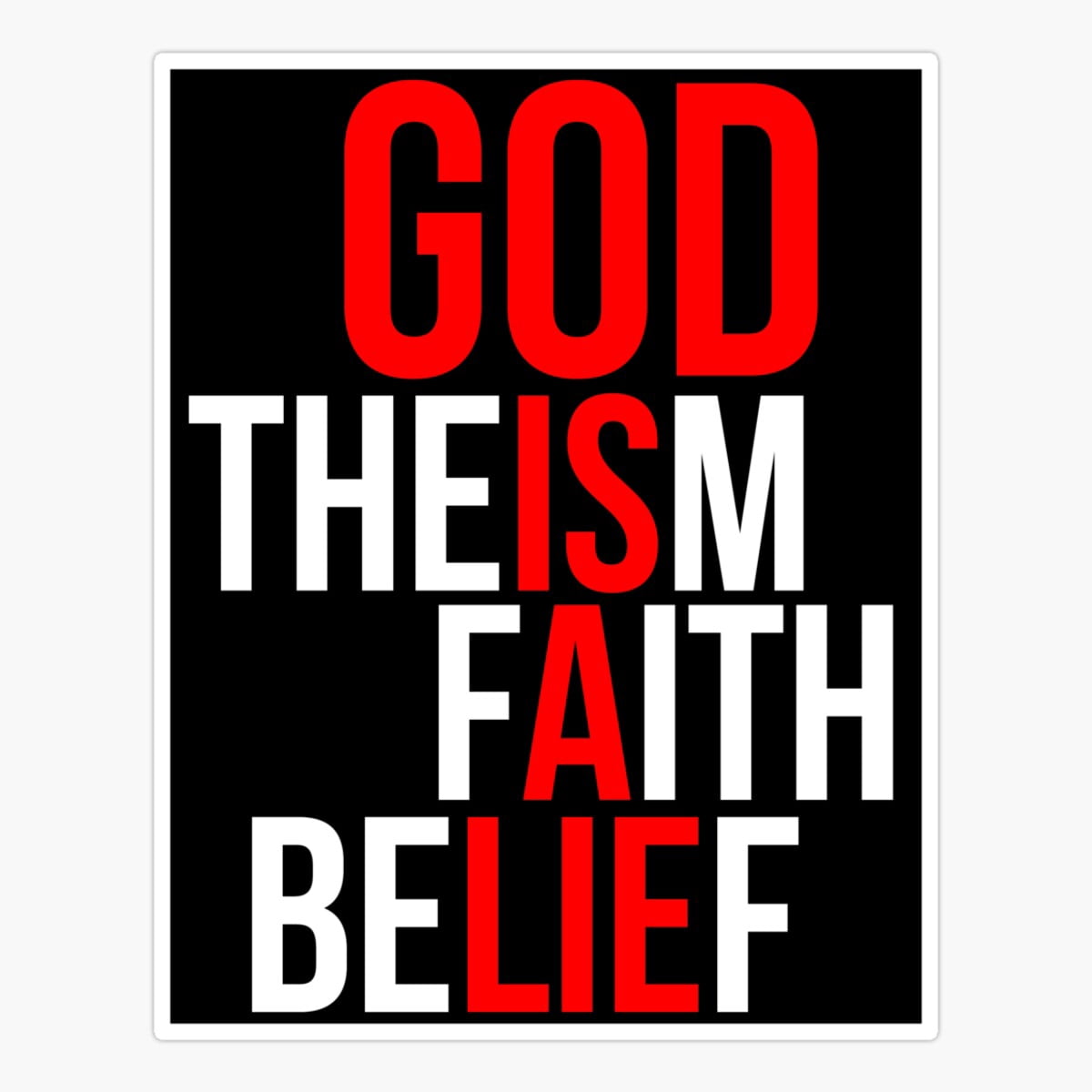 DOPASTICKER God Is A Lie Sticker, Phone Sticker Water Bottle Sticker ...