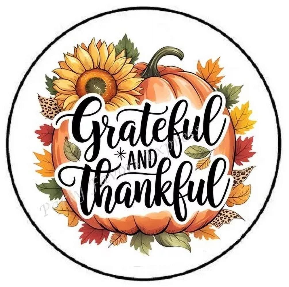 DOPASTICKER Gratful And Thankful Thanks.Giving Stickers Favors Gift You ...