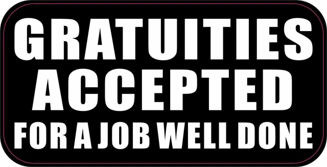 DOPASTICKER Gratuities Accepted Sticker Business Sticker Phone Sticker ...