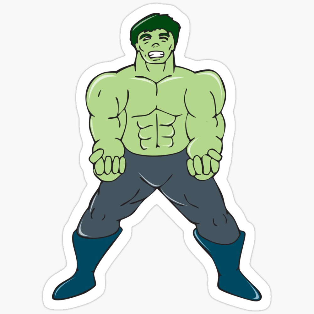 DOPASTICKER Green Angry Man Clenching Fist Sticker Phone Decal Water ...