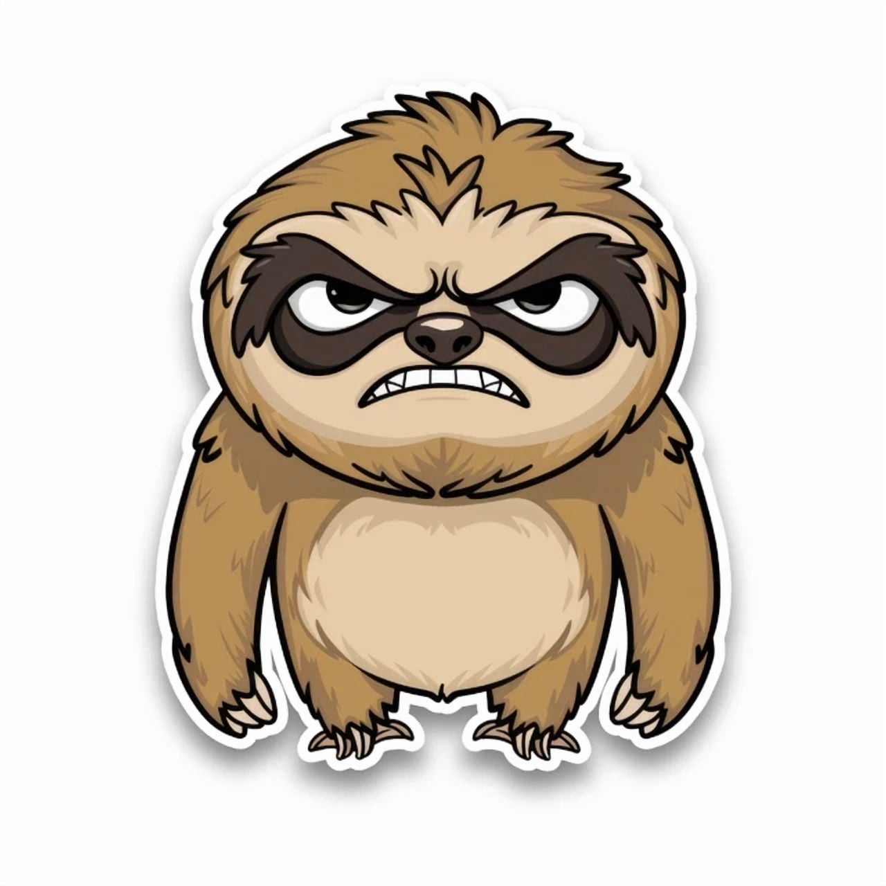DOPASTICKER Grumpy Animal Cartoon Sloth Sticker Car Window Scrapbook ...