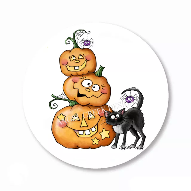 DOPASTICKER Hal.Low.Een Pumpkin Stack W/Black Cat Stickers Hal.Low.Een ...