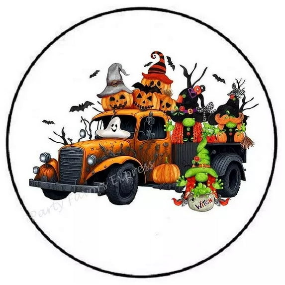 DOPASTICKER Hallo.Ween Truck Gnomes Witc.Hes Decorative Laptop, Phone ...