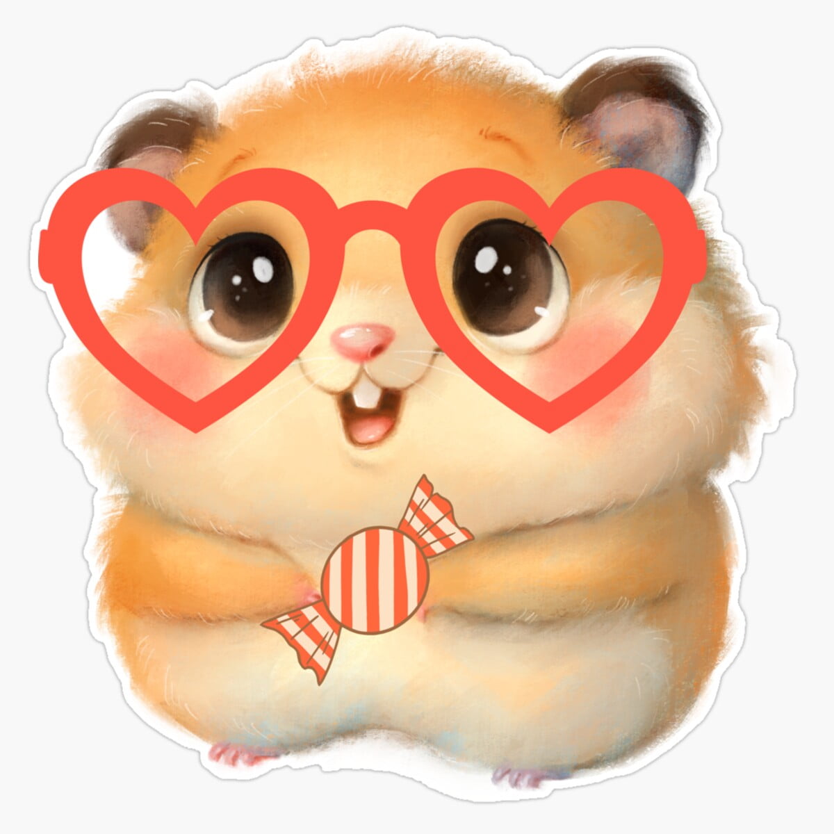 Hamseter Sticker DOPASTICKER Hamster Love Sticker, Phone Sticker Water Bottle Sticker ...