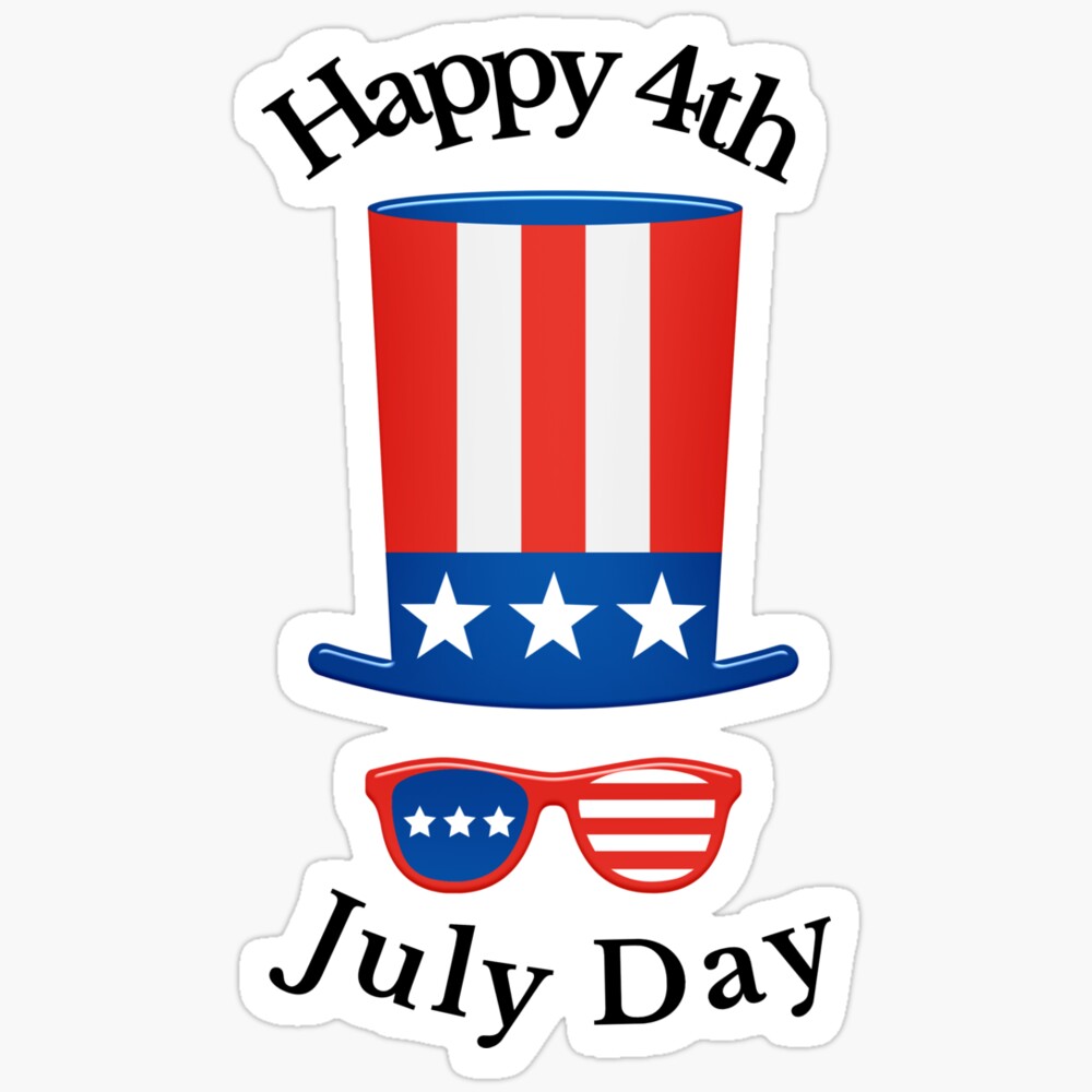 DOPASTICKER Happy 4Th July Graphic Design. Sticker Fourth Of July ...