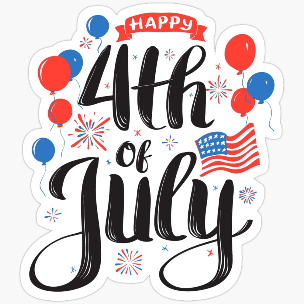 DOPASTICKER Happy Fourth 4Th Of July Sticker Fourth Of July Sticker ...