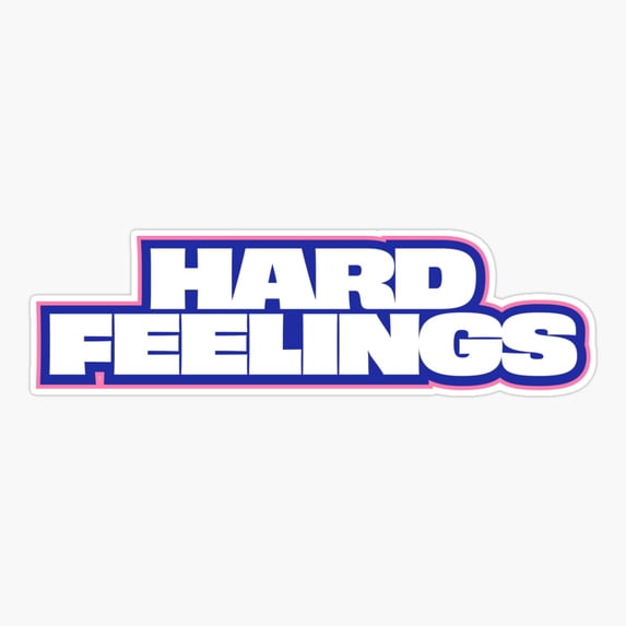 DOPASTICKER Hard Feelings Sticker, Pink, Blue & White Sticker, Phone ...