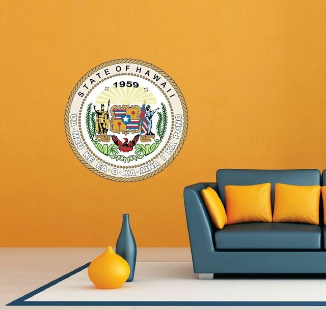 DOPASTICKER Hawaii State Seal Usa Wall Room Garage Decor Sticker Decal