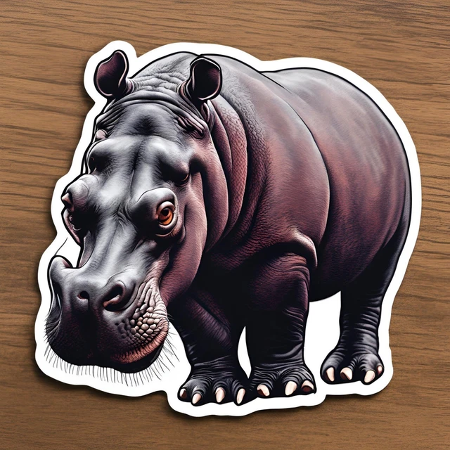DOPASTICKER Hippopotamus Sticker Phone Decal Water Bottle Stickers ...