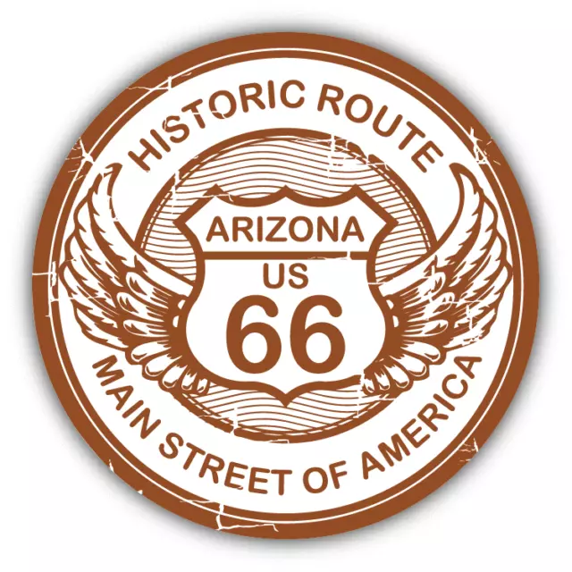 DOPASTICKER Historic Route 66 Grunge Rubber Stamp Sticker Decal Phone ...