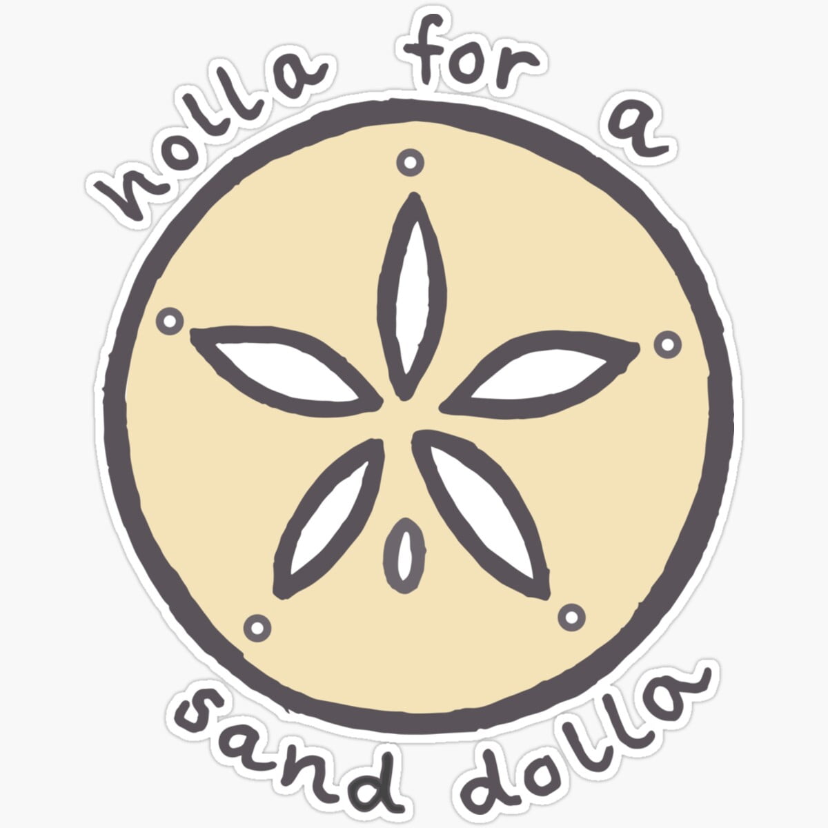 DOPASTICKER Holla For A Sand Dolla Sticker Decorative Laptop, Phone ...