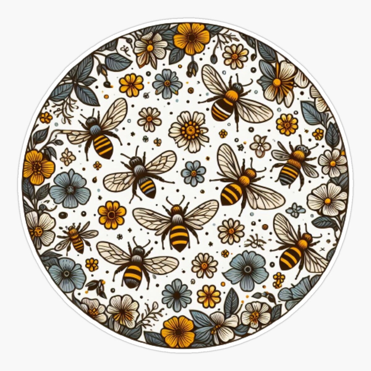 DOPASTICKER Honey Bees Sticker, Phone Sticker Car Stickers, Birthday ...