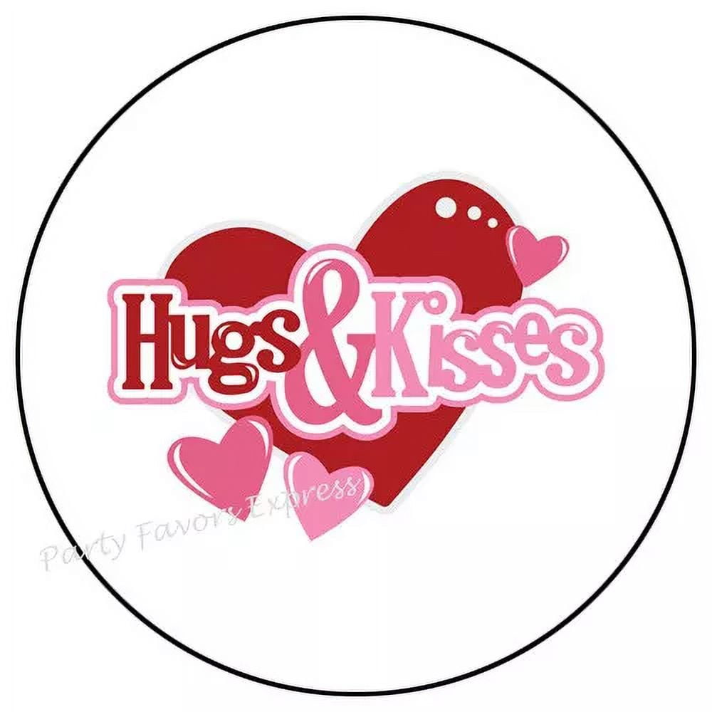 DOPASTICKER Hugs And Kisses Valentine'S Day Labels Seals Decorative ...