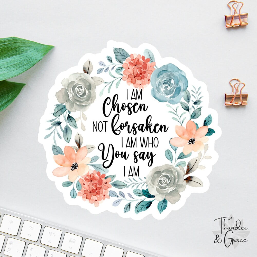 DOPASTICKER I Am Chosen, Floral Label, Bible, Bible Journalings For ...