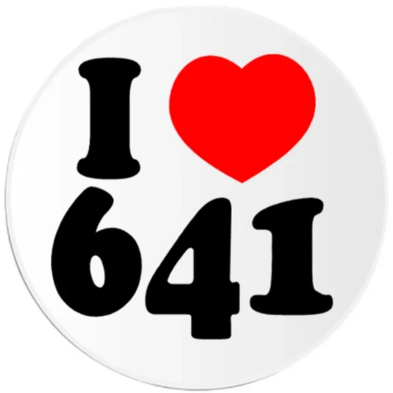 DOPASTICKER I Love 641 Sticker, Area Code Mason City Iowa Phone Decal ...