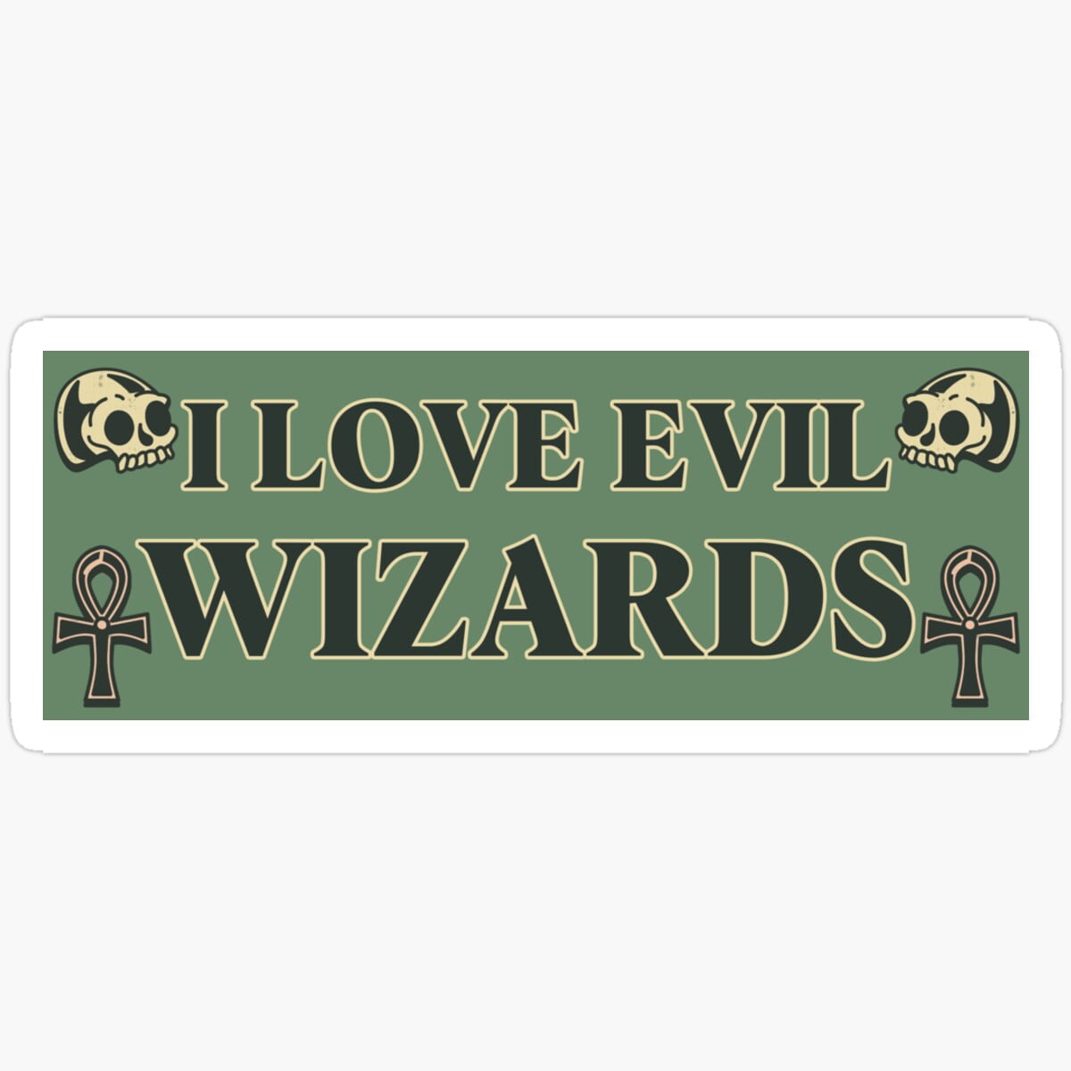 DOPASTICKER I Love Evil Wizards Magic Magical Vintage Bumper Sticker ...