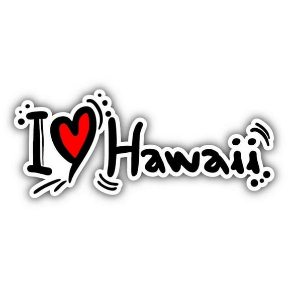 DOPASTICKER I Love Hawaii Travel Car Sticker Phone Decal Water Bottle ...