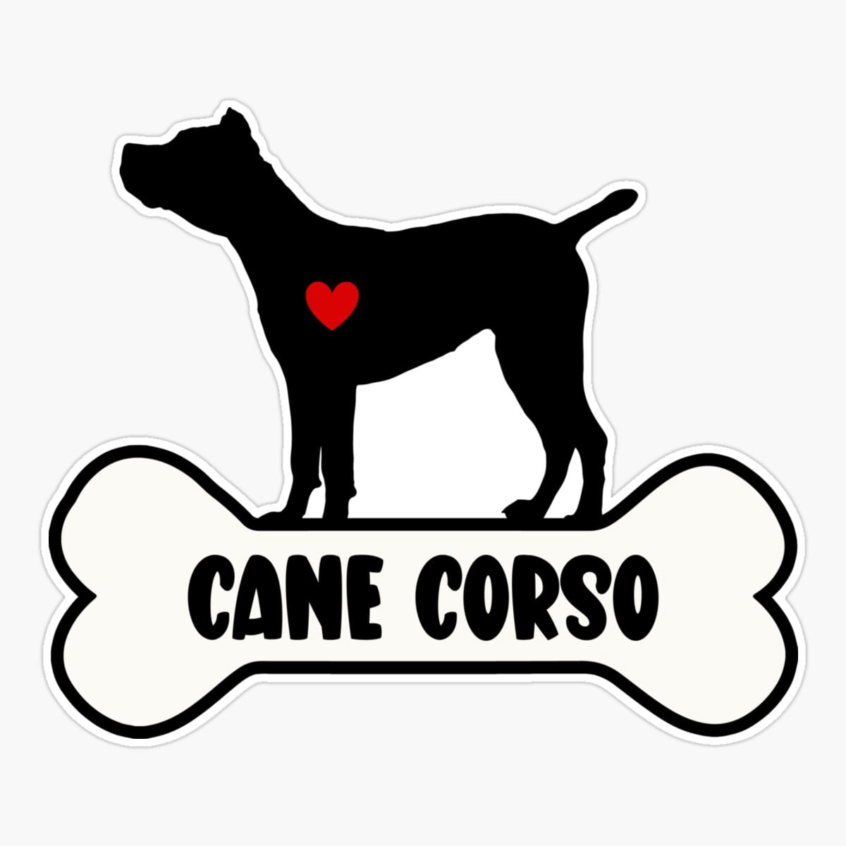 DOPASTICKER I Love My Cane Corso Sticker, Phone Sticker Car Stickers ...