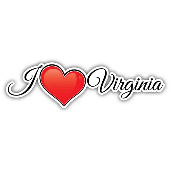 DOPASTICKER I Love Virginia Usa Travel Car Sticker Phone Decal Water ...