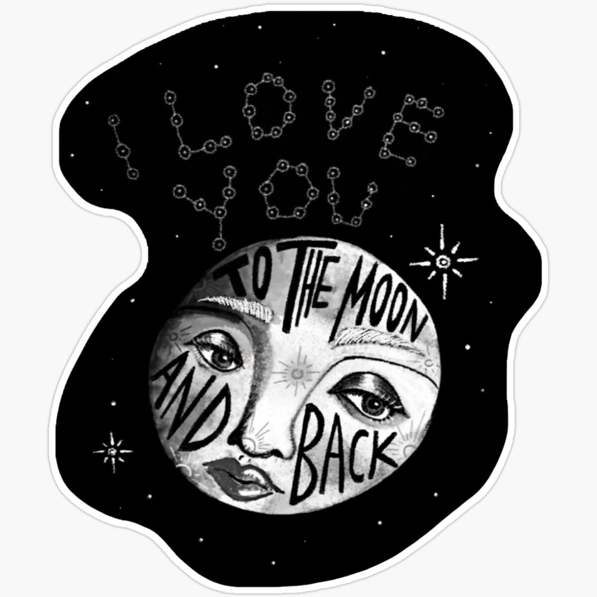 DOPASTICKER I Love You To The Moon And Back Sticker Decorative Laptop ...