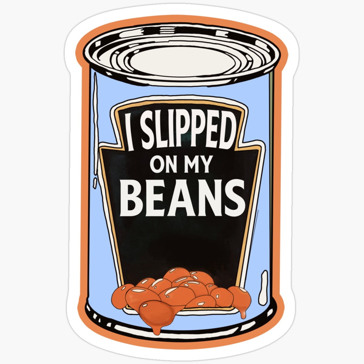 DOPASTICKER I Slipped On My Beans Sticker Waterproof Sticker For Water ...