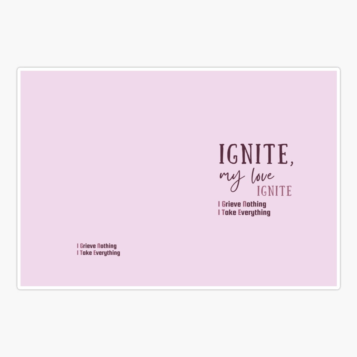 DOPASTICKER Ignite, My Love. Ignite. Purple Version Sticker, Phone ...