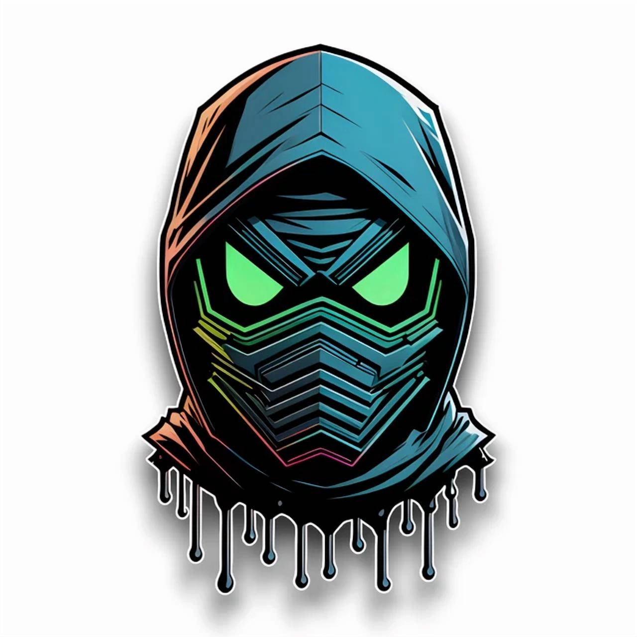 Bad Graffiti Wolf Blue Paint Drip Decal - 5.5" Weatherproof Sticker For Cars, Laptops & Windows