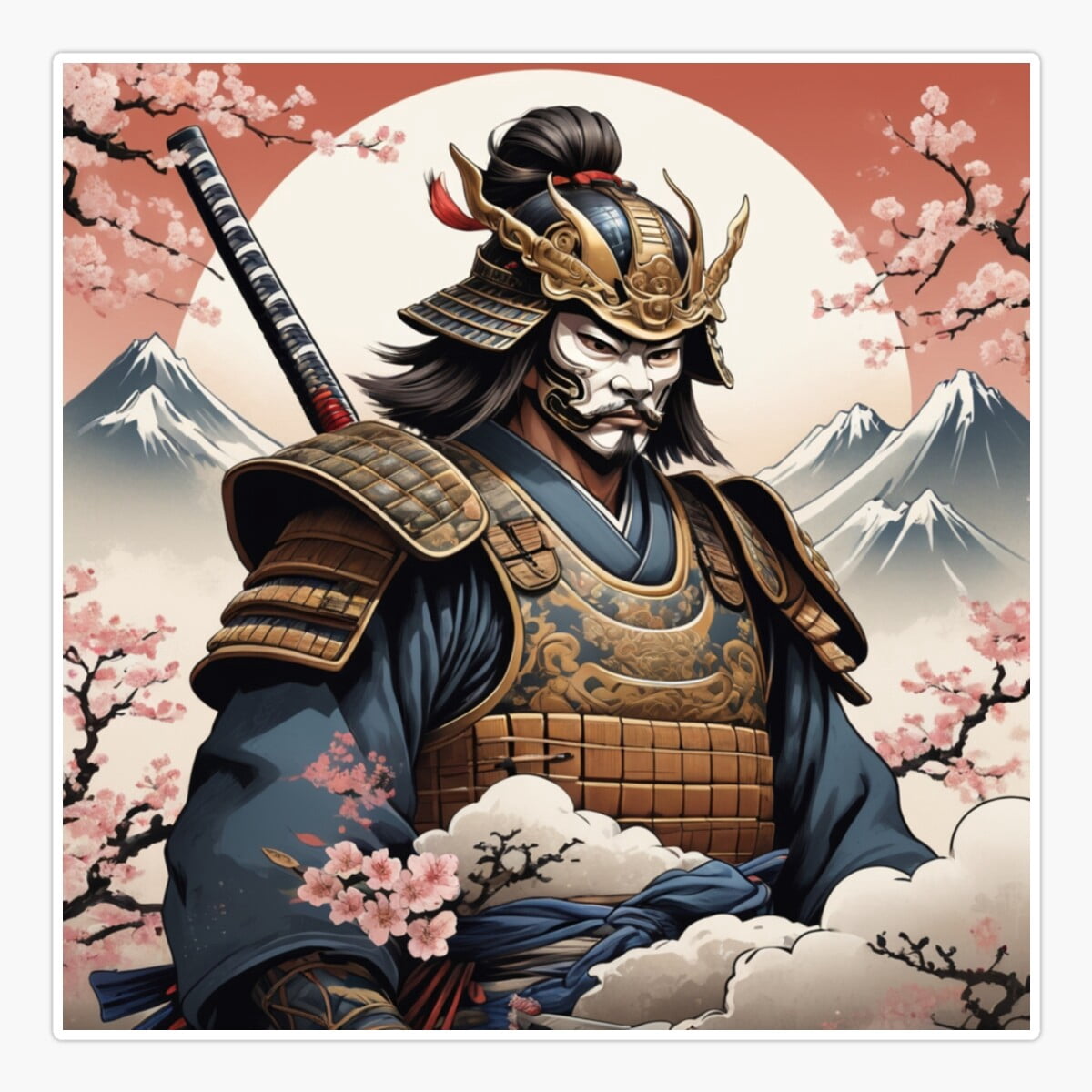 Samuri Pc Sticker DOPASTICKER Japanese Samurai Sticker, Phone Sticker Car Stickers ...