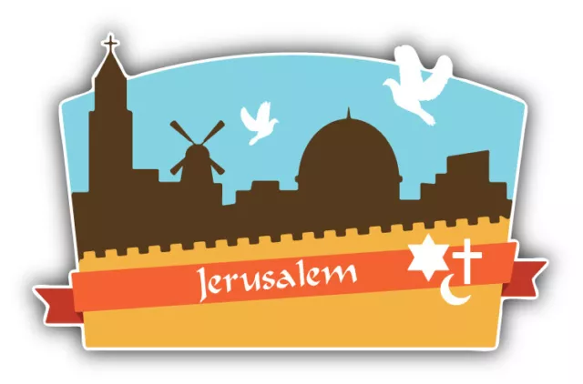 DOPASTICKER Jerusalem Travel Label Car Sticker Phone Decal Water Bottle ...