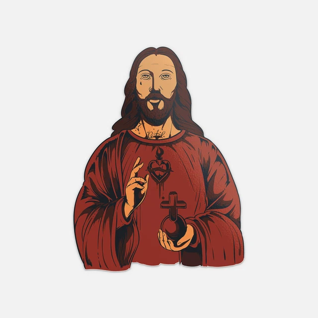 DOPASTICKER Jesus Christ Cross Religious Sticker Decal Phone Decal ...
