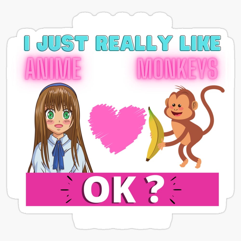 DOPASTICKER Just Really Like Monkeys, Monkeys Sticker Phone Decal Water ...