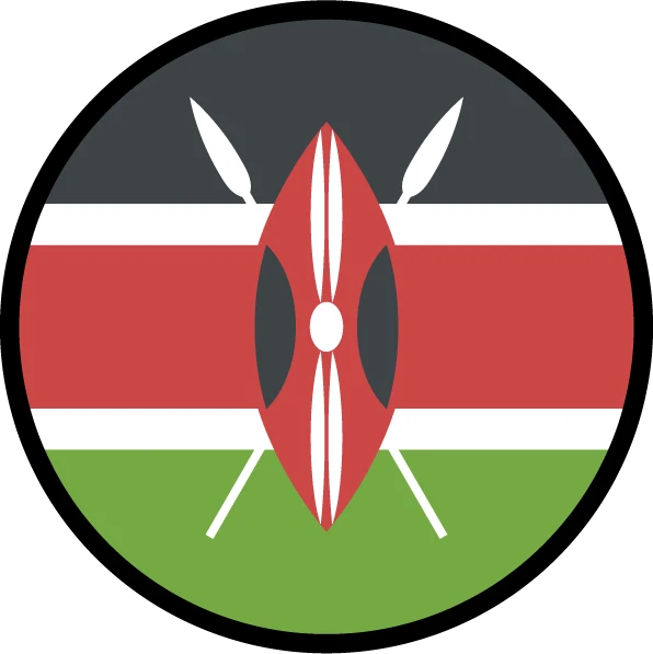 DOPASTICKER Kenya Flag Circle Sticker Decal Phone Decal Water Bottle ...