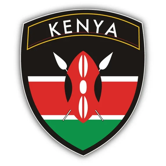 DOPASTICKER Kenya Flag Shield Sticker Decal Phone Decal Water Bottle ...
