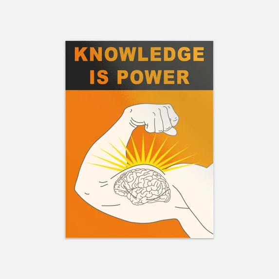 DOPASTICKER Knowledge Is Power Sticker Decal Phone Decal Water Bottle ...