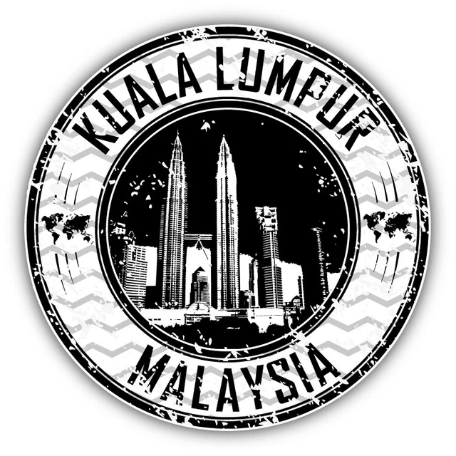 DOPASTICKER Kuala Lumpur Malaysia Grunge Rubber Travel Car Sticker ...