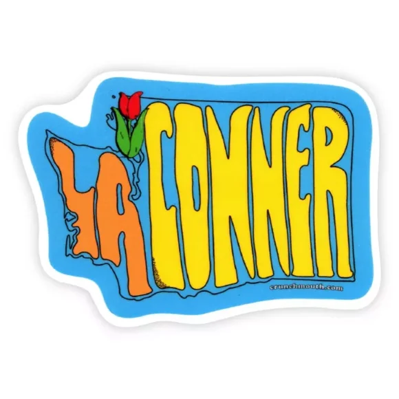 DOPASTICKER La Conner Washington State Map Sticker Travel Decal Phone Decal Water Bottle Stickers, Cars Stickers, Water Bottle Stickers For Kids