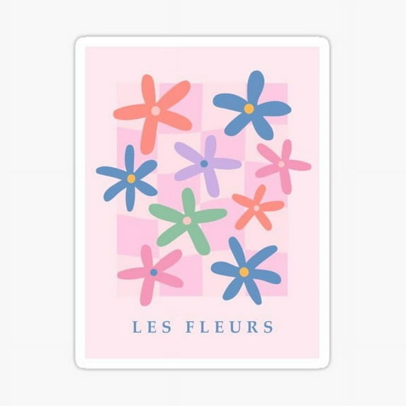 DOPASTICKER Les Fleurs, Flower Market, Y2K Decor, Checkerboard, Cute ...