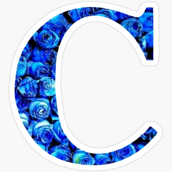 DOPASTICKER The Letter C Blue Roses Sticker Birthday Gifts - Decorative ...